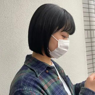 ショート カラー パーマ ヘアアレンジ メンズ キッズ ネイル マツエク・マツパ 透明感カラー・レイヤ ー🎀amika🎀のヘアスタイル