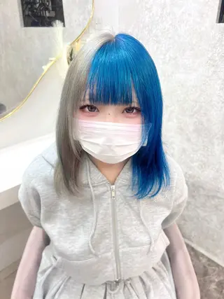 ミディアム 💓Yuri💓 ハイトーン/デザインのヘアスタイル