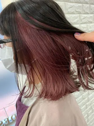 ミディアム カラー 薄田 珠美のヘアスタイル