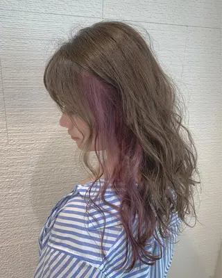 ロング カラー ヘアアレンジ 白髪ぼかしハイライト 茗荷谷駅徒歩2分のヘアスタイル