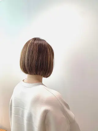 セミロング カラー 髪と心を整える美容師 透明感カラー/ボブのヘアスタイル