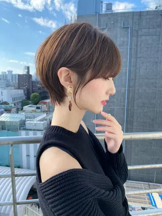 ショート カラー 縮毛矯正×艶髪カラー 髪質改善/三ツ木のヘアスタイル
