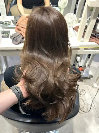 セミロング 恵比寿韓国レイヤー× 艶透明感カラー大場のヘアスタイル