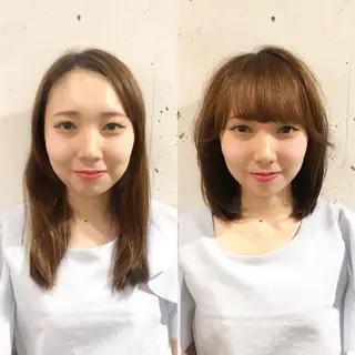 ミディアム 髪質改善縮毛矯正 専門店のヘアスタイル