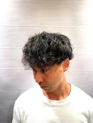 ミディアム パーマ メンズ 店長💈山田竜太 BARBERのヘアスタイル