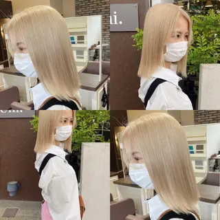 ミディアム カラー 渡邊 唯のヘアスタイル