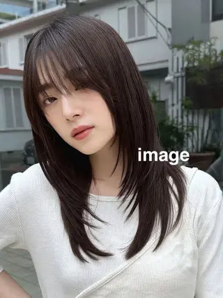 ロング ショート/ボブ/顔周 りレイヤー/RINAのヘアスタイル