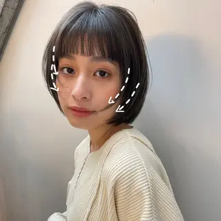 ミディアム ボブ　フレンチボブ/ レイヤー縮毛Yukiのヘアスタイル