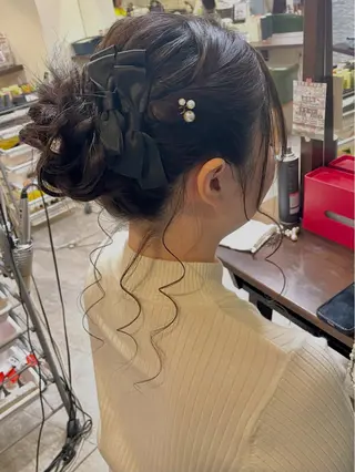 セミロング ヘアアレンジ 大長 一華のヘアスタイル