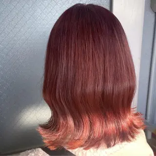 ミディアム カラー ヘアアレンジ なつき/艶ピンク/ girly hairのヘアスタイル