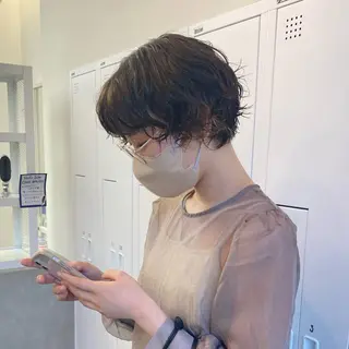 ショート パーマ サトウ リョウのヘアスタイル