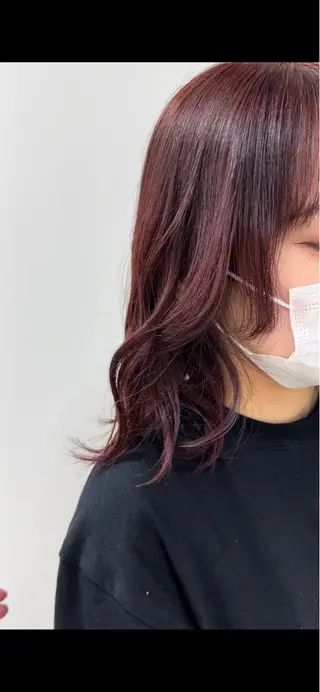 ミディアム カラー 艶髪 黄金比みくのヘアスタイル