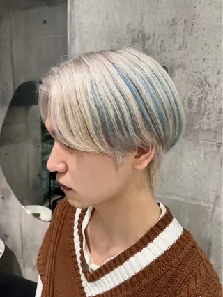 メンズ ☁️かずき☁️青.紫 推し活カラー💫のヘアスタイル