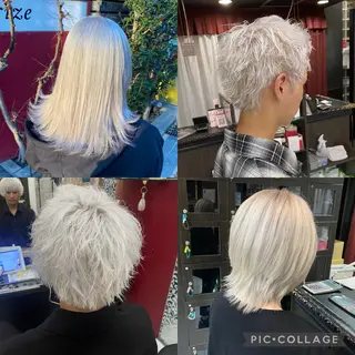 カラー ホワイト系はお任せ /ブリーチ/店長岩崎のヘアスタイル
