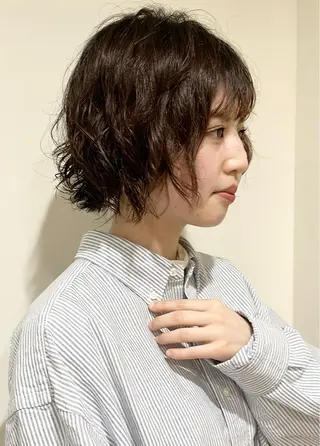 ショート パーマ ヘアアレンジ 永井 亜実のヘアスタイル