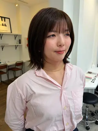 ミディアム カラー ヘアアレンジ 無料カットモデル‪✨ ✂️Nanami🌷のヘアスタイル