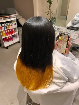 ロング カラー 杉田 実来のヘアスタイル