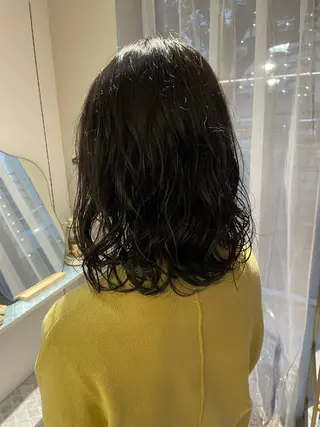 ミディアム パーマ 髪質改善×美髪矯正 艶髪カラー　阪口のヘアスタイル