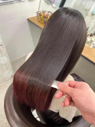 ミディアム カラー パーマ ヘアアレンジ ヘアケア特化型サロン newi 梅田のヘアスタイル