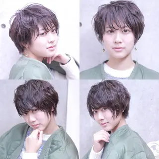 ショート カラー パーマ 及川 光のヘアスタイル