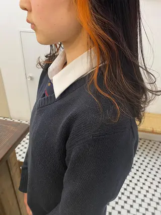 セミロング カラー maeda yumiのヘアスタイル