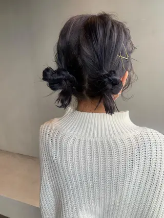 ミディアム ヘアアレンジ ブリーチ/アレンジ 天満/chihiroのヘアスタイル