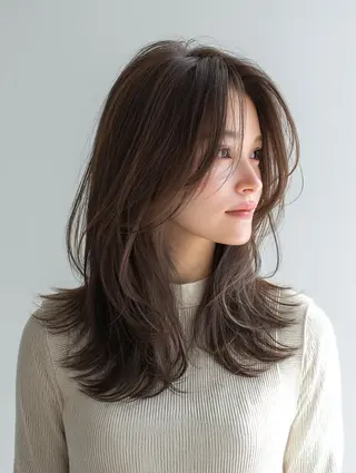 セミロング 松谷 圭のヘアスタイル