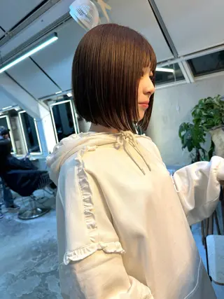 ショート カラー 縮毛矯正×艶髪カラー 髪質改善/三ツ木のヘアスタイル
