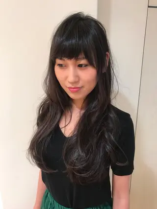 セミロング ロング パーマ タジマ ヤスヒサのヘアスタイル