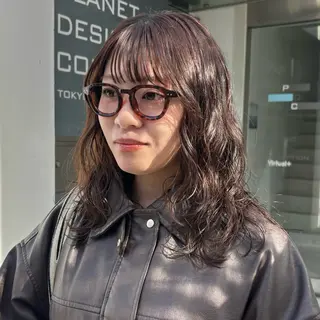 セミロング 盛れる透明感カラー・ momokaのヘアスタイル