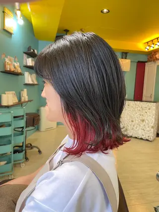 ミディアム 末石 智のヘアスタイル