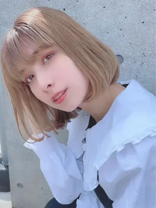 ミディアム カラー パーマ ヘアアレンジ 【公式】amble luxe池袋東口🩷のヘアスタイル