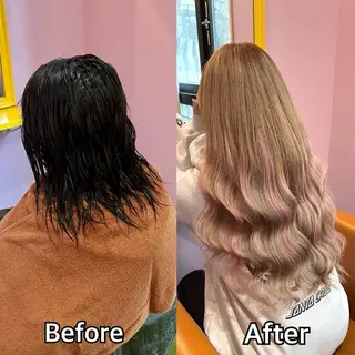 ロング シール＋ちび編み込み エクステ梅田🐨のヘアスタイル