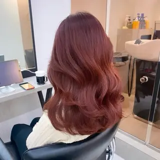 セミロング カラー 艶感/韓国風 🤍moeka🤍のヘアスタイル