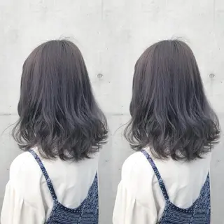 セミロング カラー ヘアアレンジ 🫧柔色/トレンド カラー/川辺晴加のヘアスタイル
