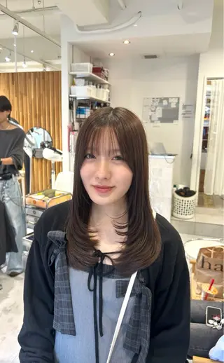 セミロング 韓国ヘア ‎⟡.·KANA🐥のヘアスタイル