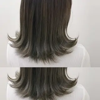 ミディアム カラー ブリーチカラー/ 岩破瑞希のヘアスタイル