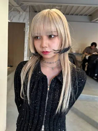 ロング カラー ハイトーン×似合わせ 🌱中川慎之介のヘアスタイル
