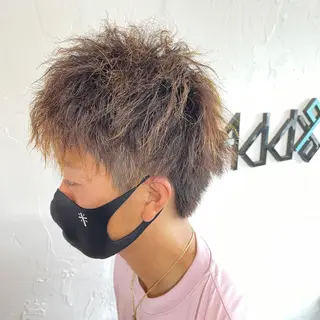 ショート カラー パーマ ヘアアレンジ メンズ Add9 柳田健登のヘアスタイル