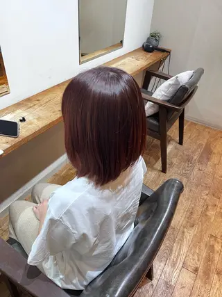 カラー moka/ブリーチ /カットのヘアスタイル