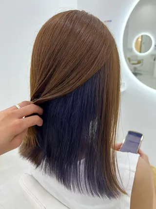 ミディアム カラー ✄﻿aini天王寺 ✄﻿ゆ乃のヘアスタイル