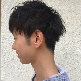 ショート カラー パーマ メンズ ニュアンスパーマ/ レイヤー/茶屋町のヘアスタイル