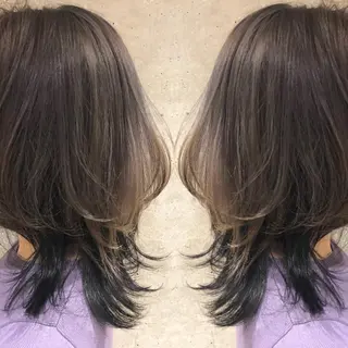 ミディアム カラーモデル募集中 美容室ハピスのヘアスタイル