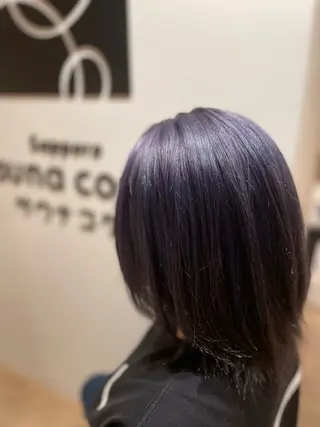 ミディアム カラー 菊地 あやかのヘアスタイル