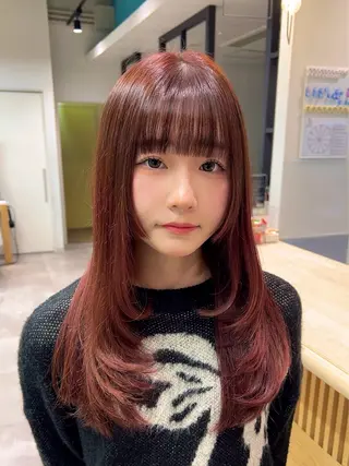 セミロング カラー 🌞レイヤー×カラー 前川那津美🌞のヘアスタイル