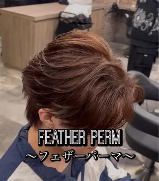 パーマ メンズ センターパート/フェ ザー🔥SHUYAのヘアスタイル