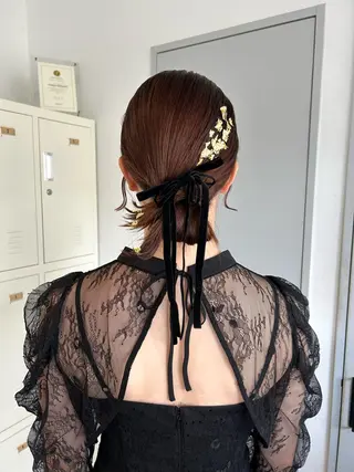 セミロング カラー ヘアアレンジ FERIA 池田 比嘉あゆ美のヘアスタイル