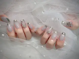ネイル I-nailロング /ワンホン/キラキラのネイルデザイン