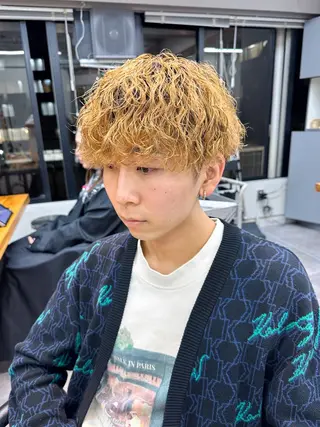 ショート カラー パーマ メンズ メンズパーマ メンズ特化ryoのヘアスタイル