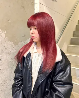 セミロング カラー ryo yaのヘアスタイル